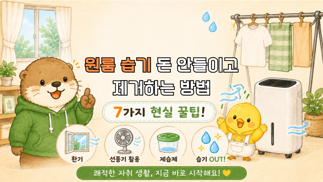 원룸 습기 돈 안들이고 제거하는 방법 7가지 소개한 글