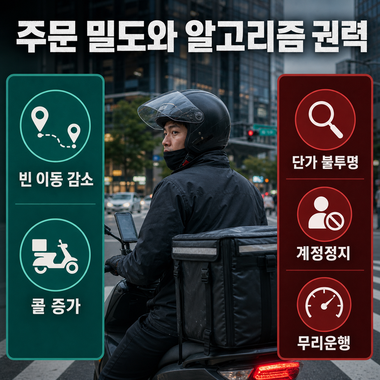 라이더의 주문 밀도와 알고리즘 권력