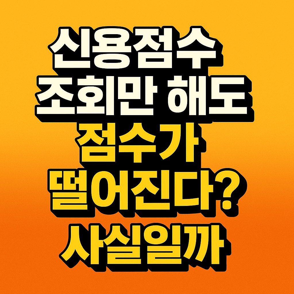 신용점수 조회만 해도 점수가 떨어진다? 사실일까