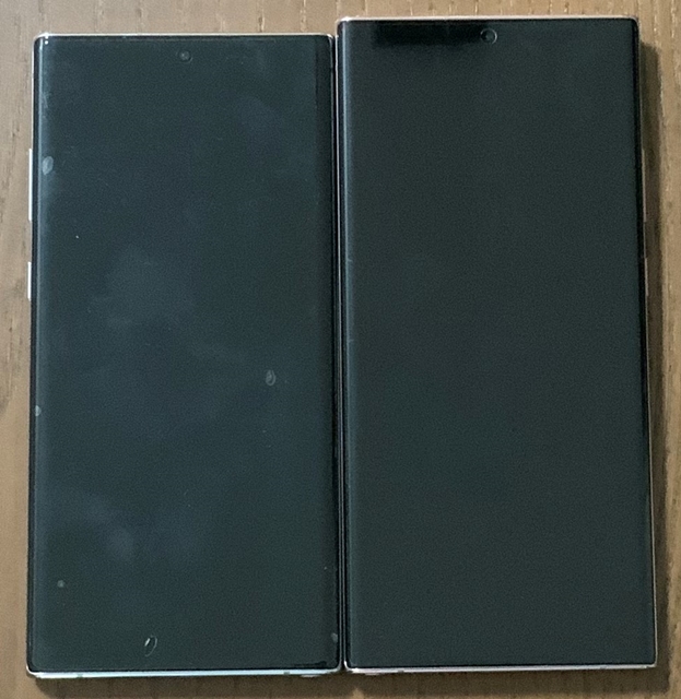 갤럭시 노트10+ vs 20 울트라 화면 크기