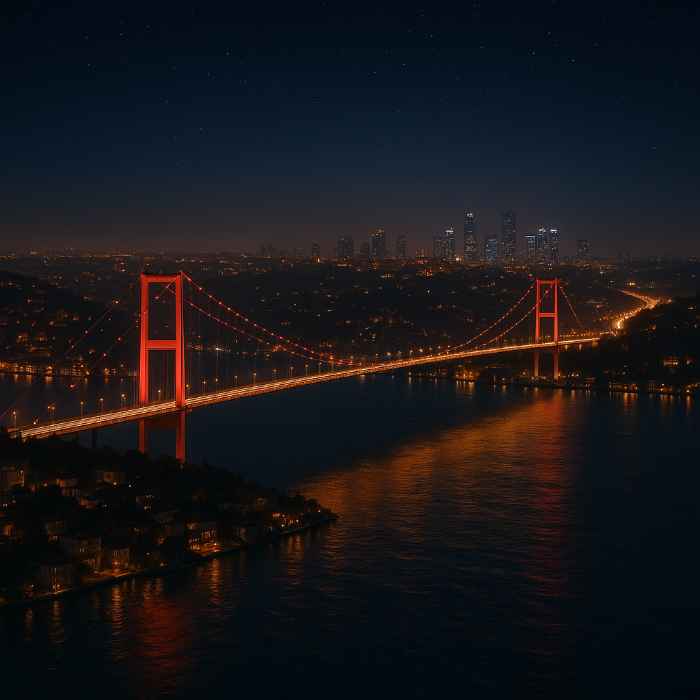 이스탄불 보스포루스 해협의 야경 : 대륙을 가르는 빛의 물결