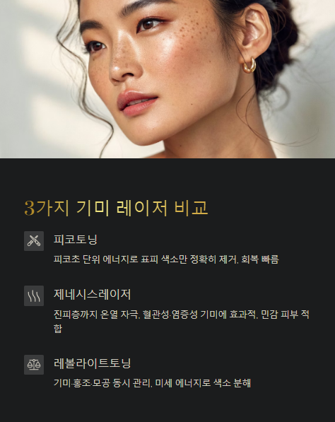 3가지 기미 레이저 비교