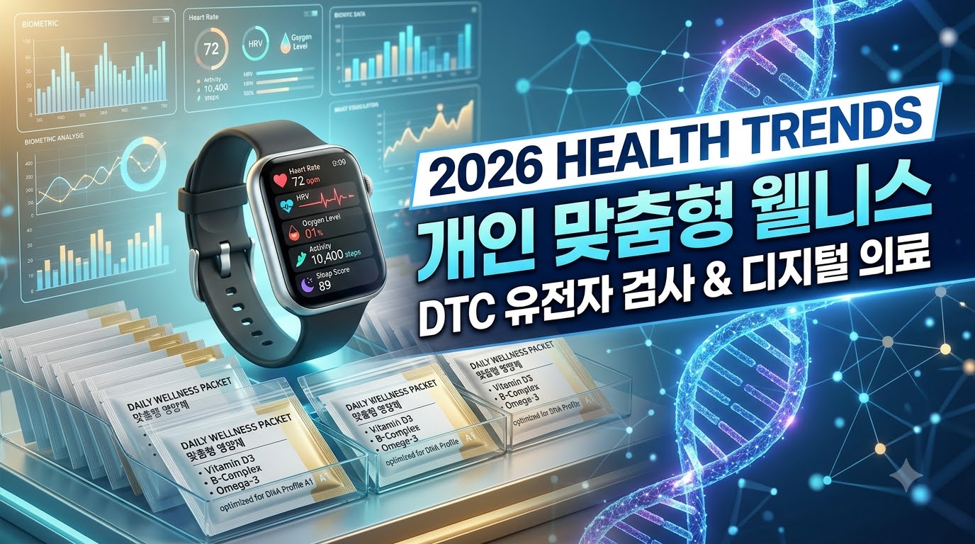 "집에서 DNA로 영양제 조합?" 2026 초개인화 맞춤형 웰니스 기술 트렌드 분석
