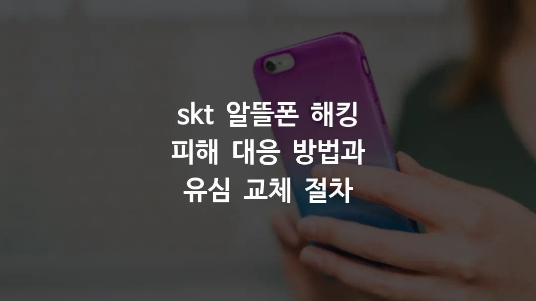 skt 알뜰폰 해킹 피해 대응 방법과 유심 교체 절차