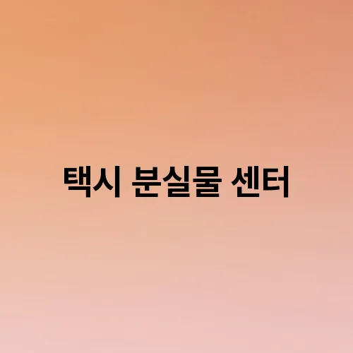 택시 분실물 센터