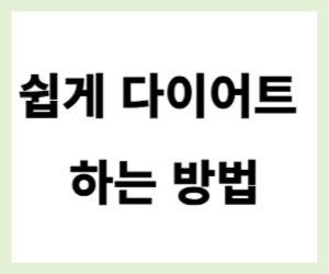 쉽게 다이어트 하는 방법