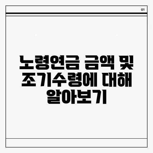 노령연금 금액 및 조기수령에 대해 알아보기