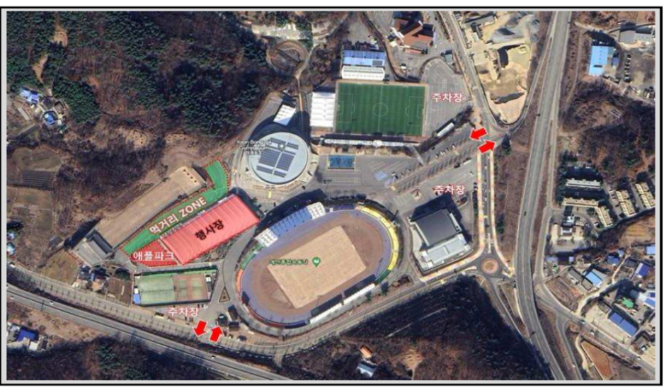 예산 황토사과 축제 배치도 전체와 주무대