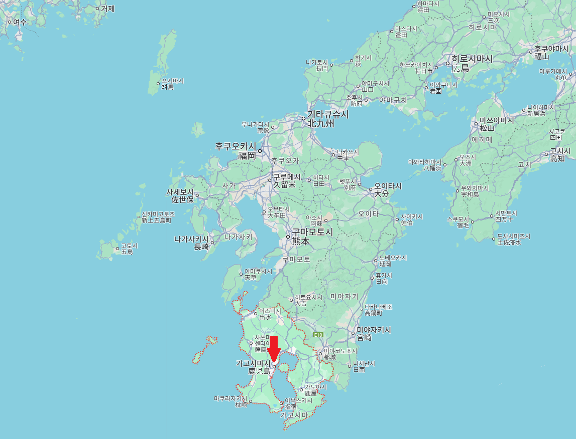 일본 가고시마 위치 구글 지도