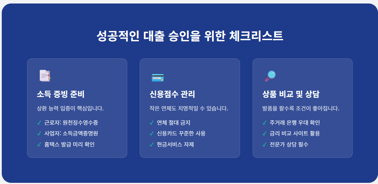 성공적인 대출 승인을 위한 체크리스트
