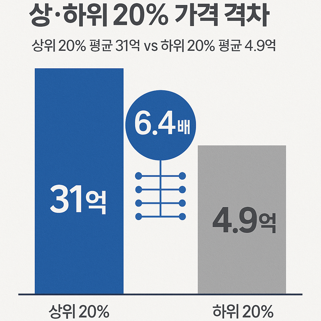 서울 아파트 가격 격차 막대그래프