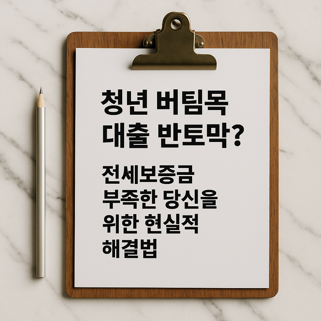 청년 버팀목 대출 반토막? 전세보증금 부족한 당신을 위한 현실적 해결법