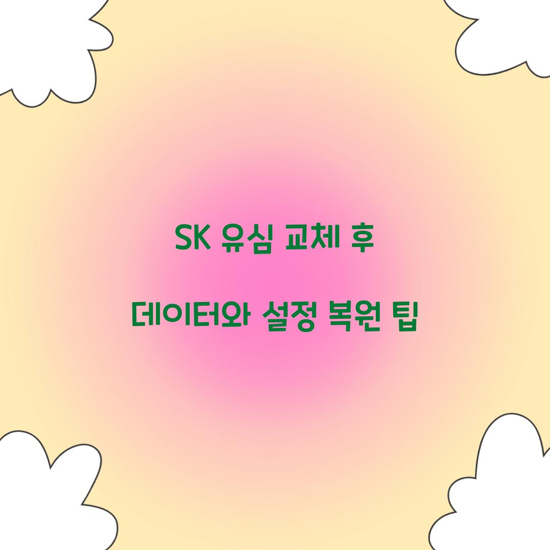 SK 유심 교체 후 데이터와 설정 복원하는 방법