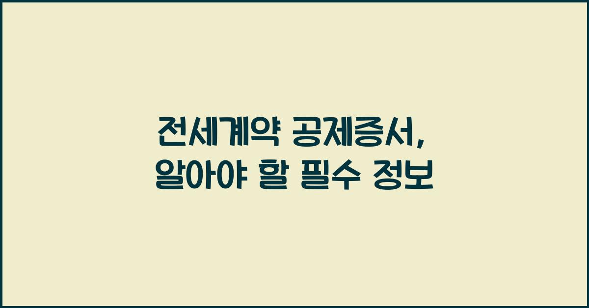 전세계약 공제증서