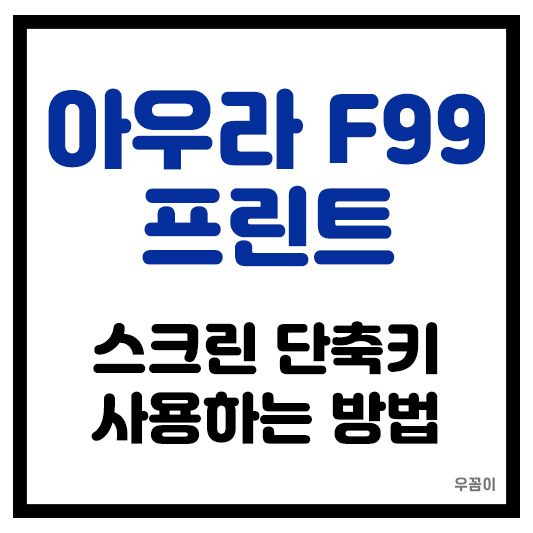 아우라 F99 프린트 스크린 단축키 사용