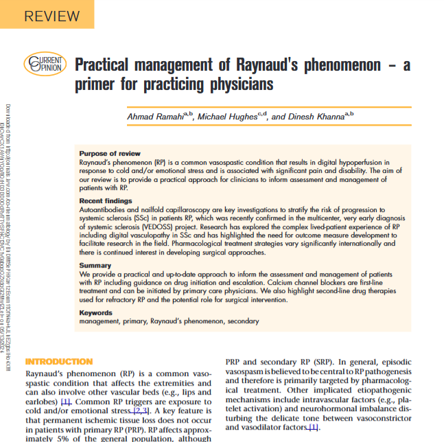 레이노 증후군 원인과 치료