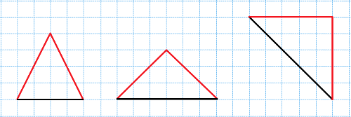 이등변 삼각형, 정삼각형 (모눈종이 그림)