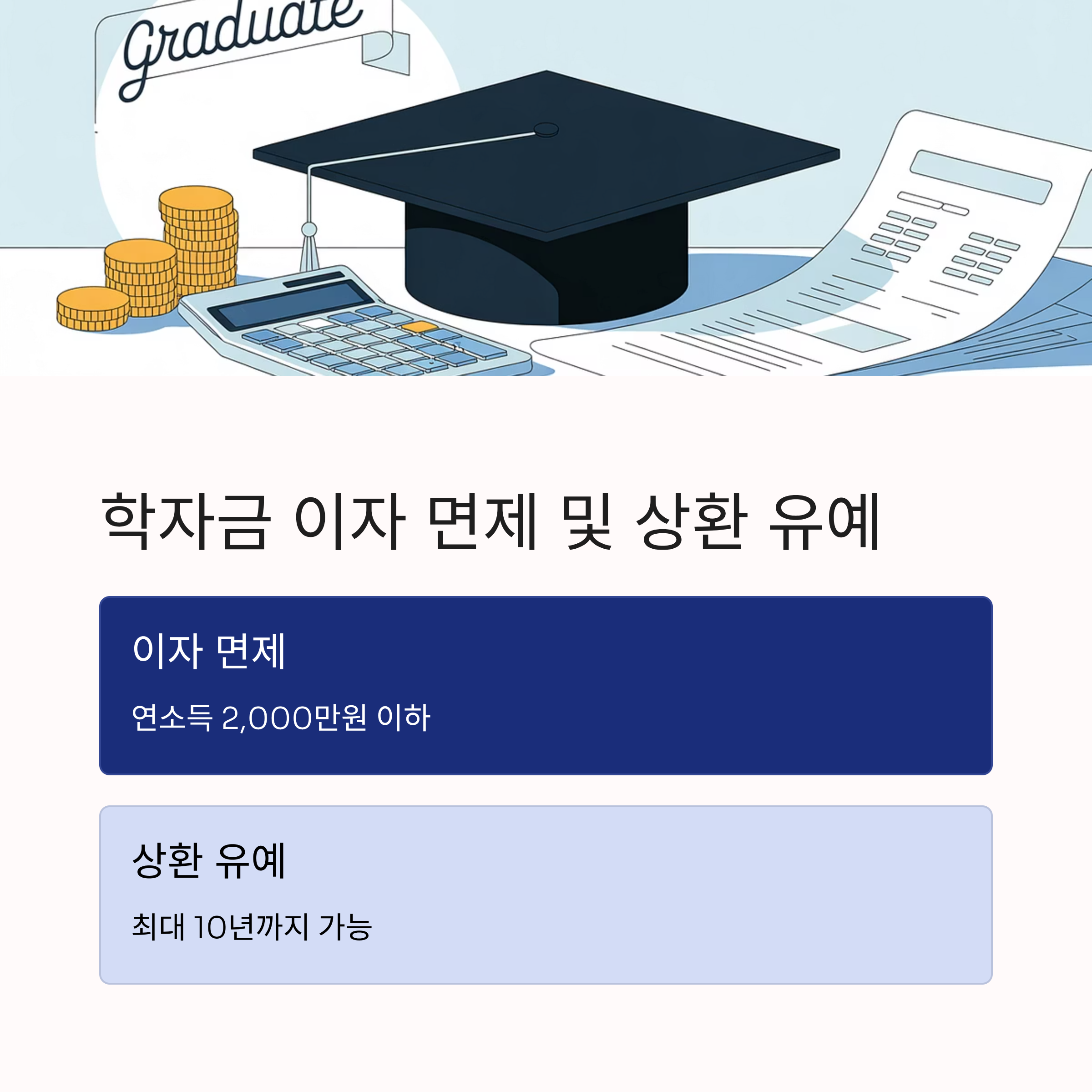 2025년 학자금 이자 면제 및 상환 유예