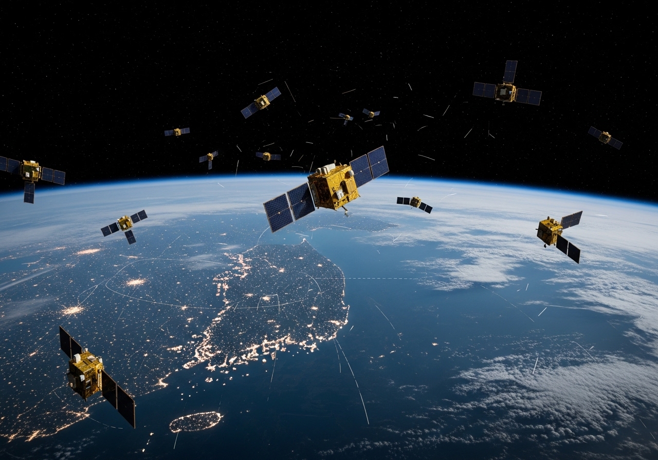 CubeSat satellites deployed from a rocket