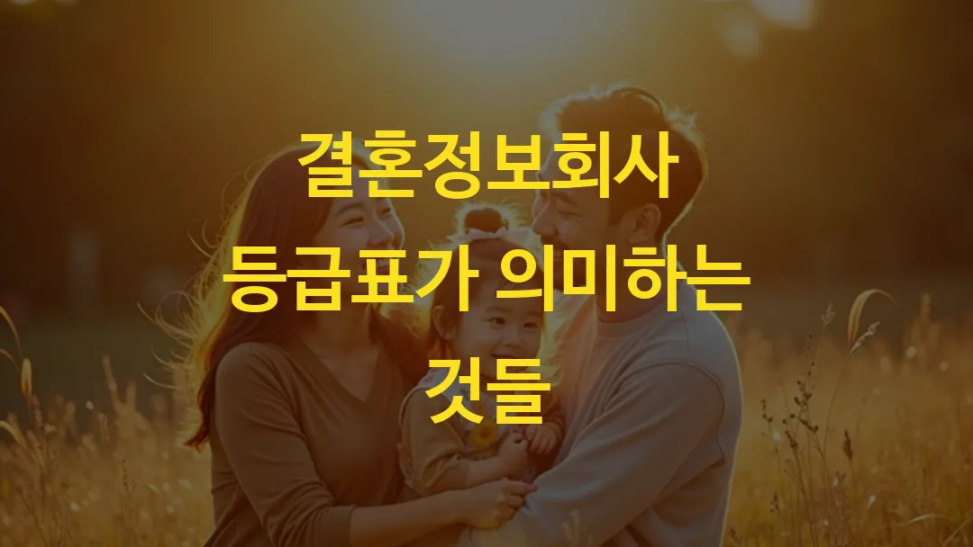 결혼정보회사 등급표가 의미하는 것들