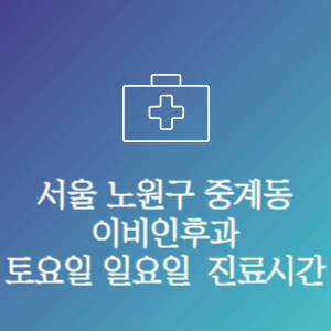 서울 노원구 중계동 이비인후과 주말 토요일 일요일 문여는 병원 진료시간