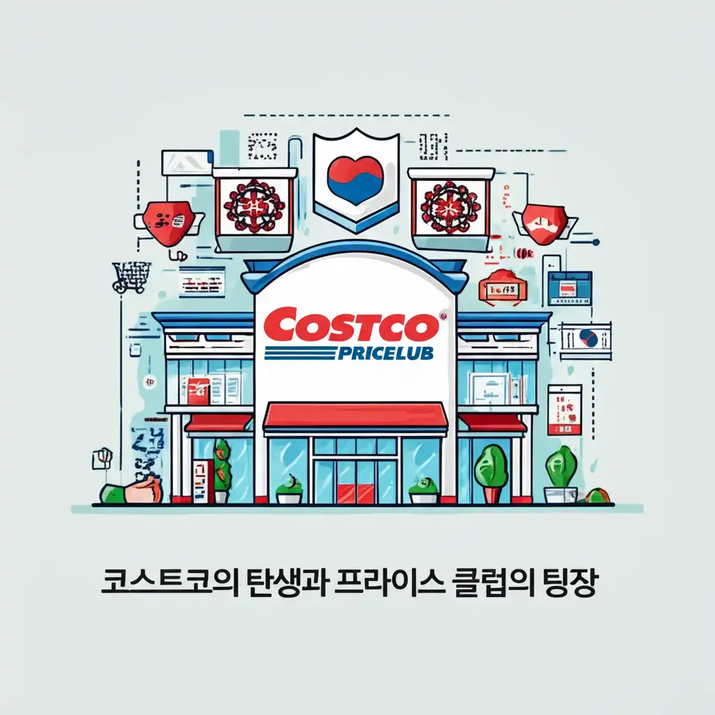 코스트코와 프라이스 클럽 창업 초기의 모습을 상징하는 이미지