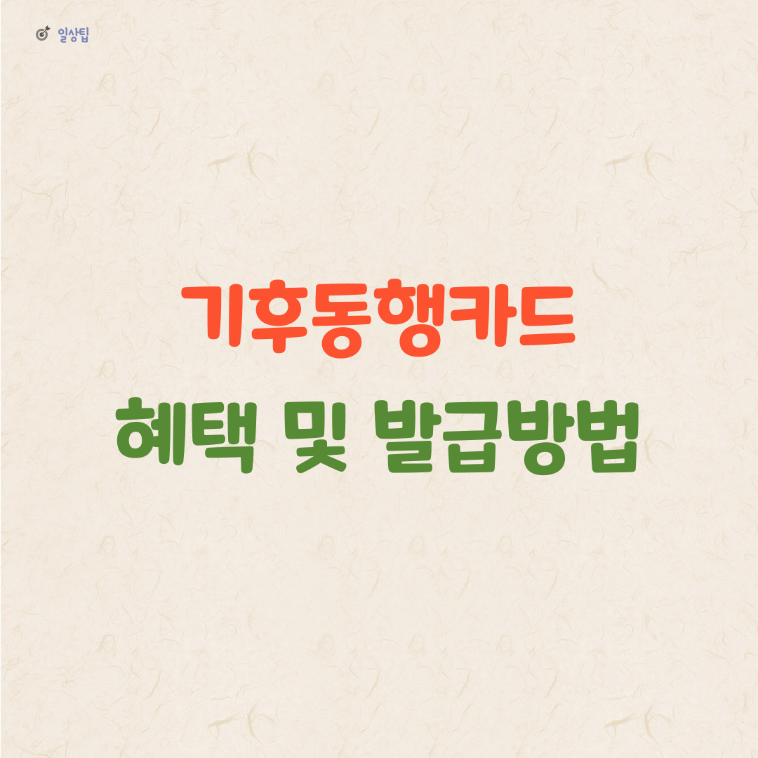 기후동행카드혜택및발급방법