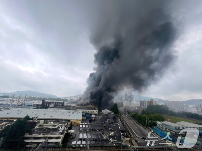 금호타이어 화재 사진