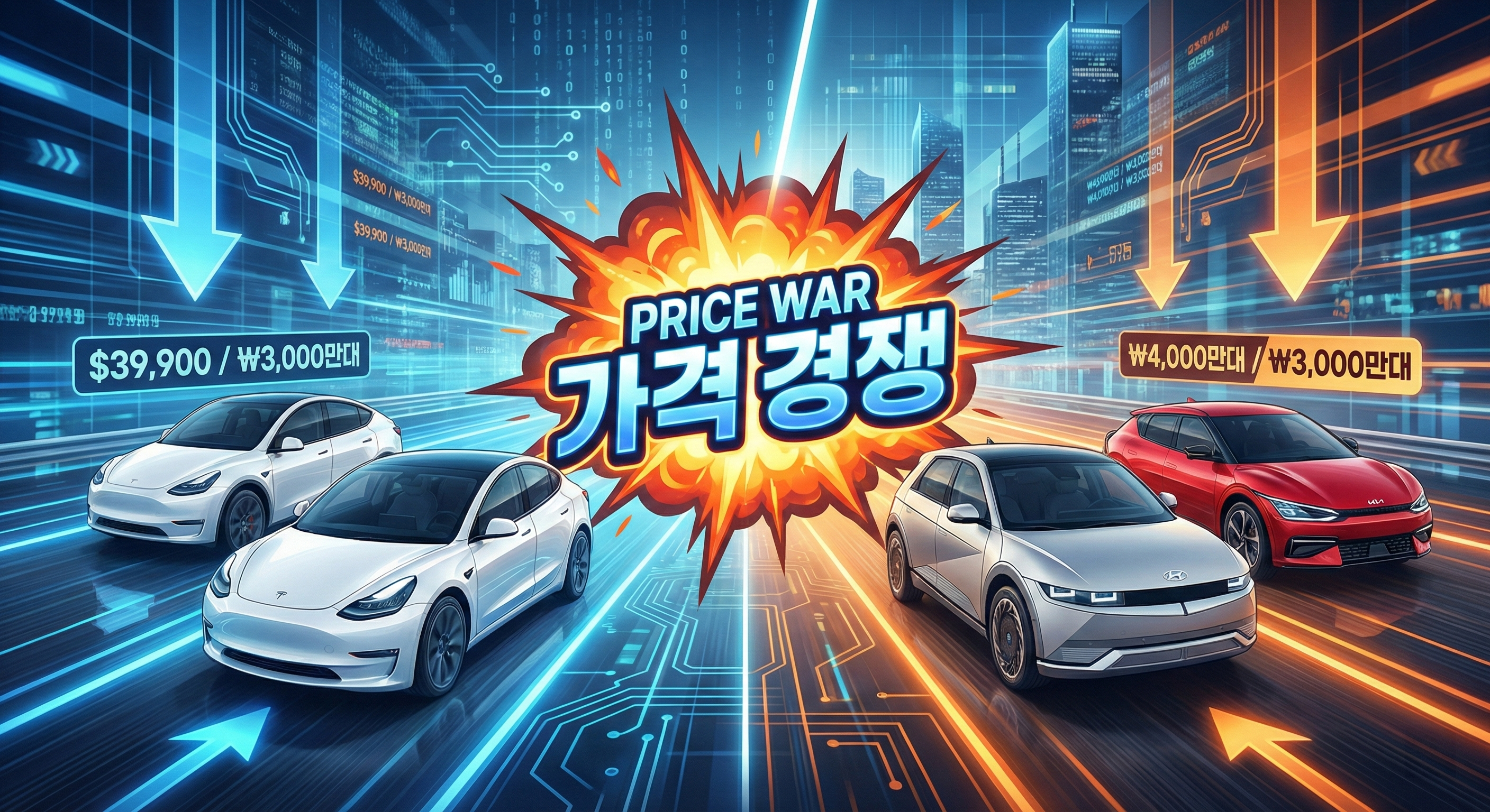 테슬라와 국내 전기차들의 가격 경쟁