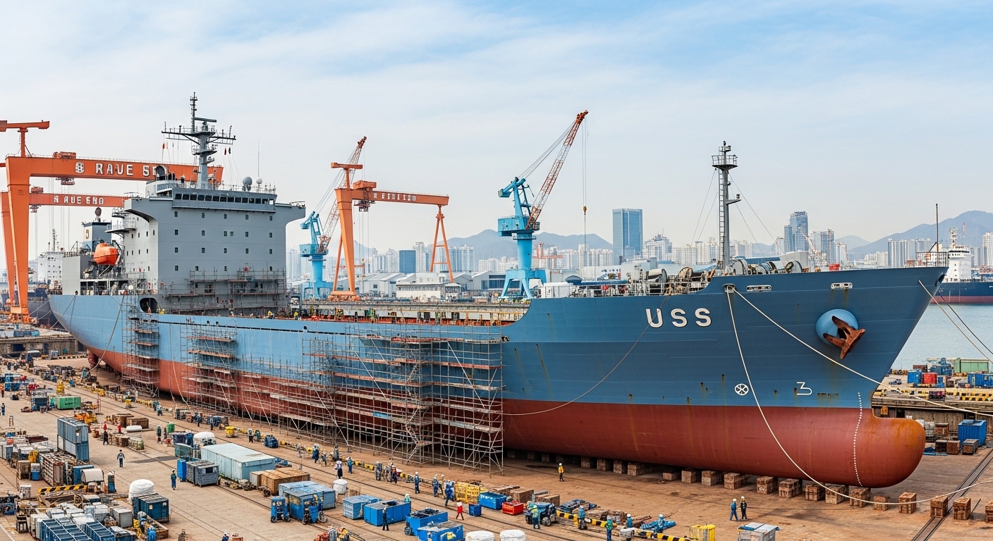 미 해군 군수지원함 USNS 거제 울산 조선소 정비 블루그레이 2026