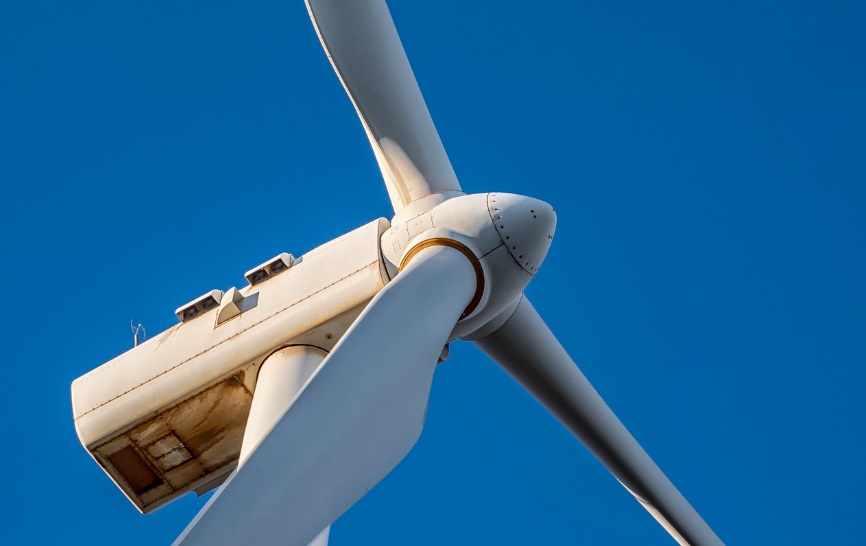 풍력발전기와 터빈 사진