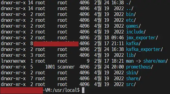 /usr/local 폴더 안에 kafka_exporter 폴더를 만들고, 그 안에 파일을 복사
