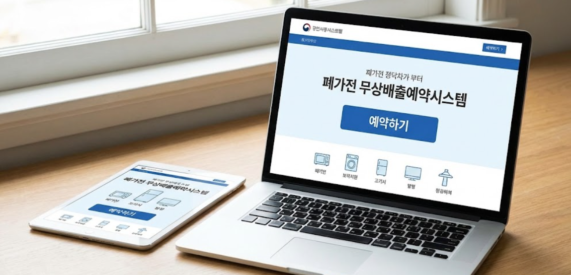 폐가전 수거 예약 시스템의 메인 화면