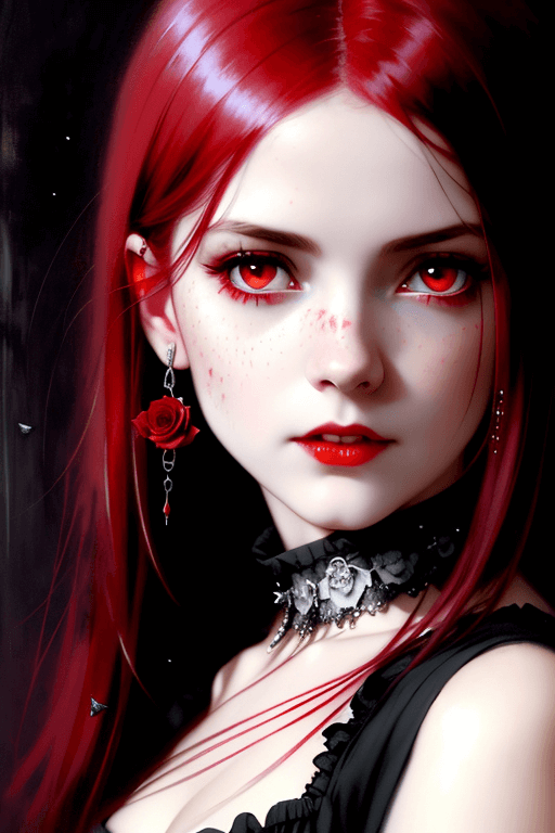 Playground AI로 생성한 그림(3) - 뱀파이어 소녀