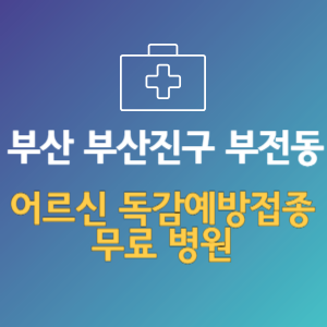 부산 부산진구 부전동 노인 독감예방접종 무료 병원 (인플루엔자 무료 접종 대상 날짜)