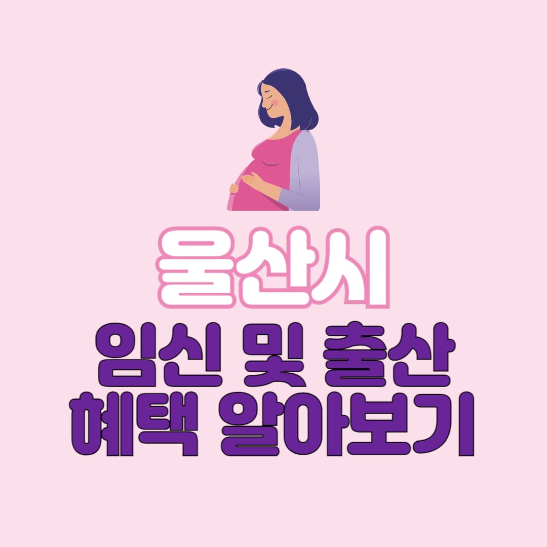 울산시 임산부 지원 혜택 사업 안내