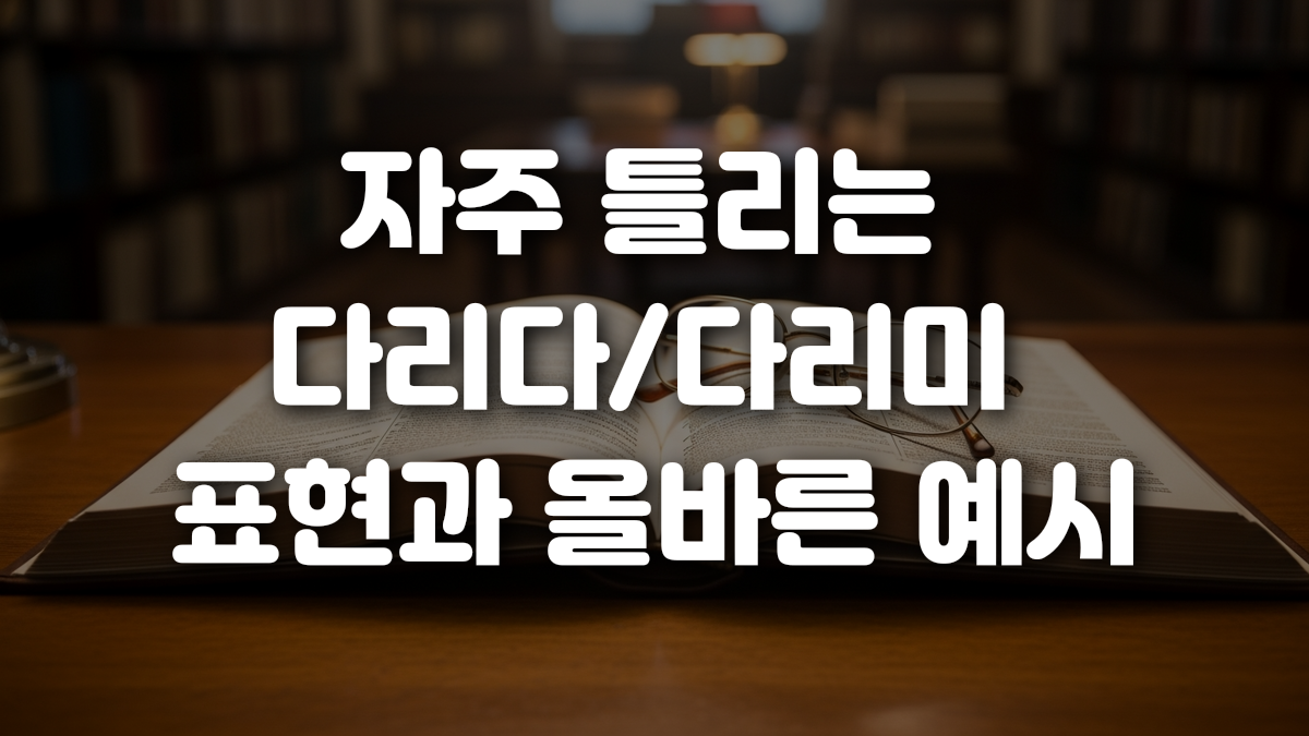 자주 틀리는 다리다 다리미 표현과 올바른 예시