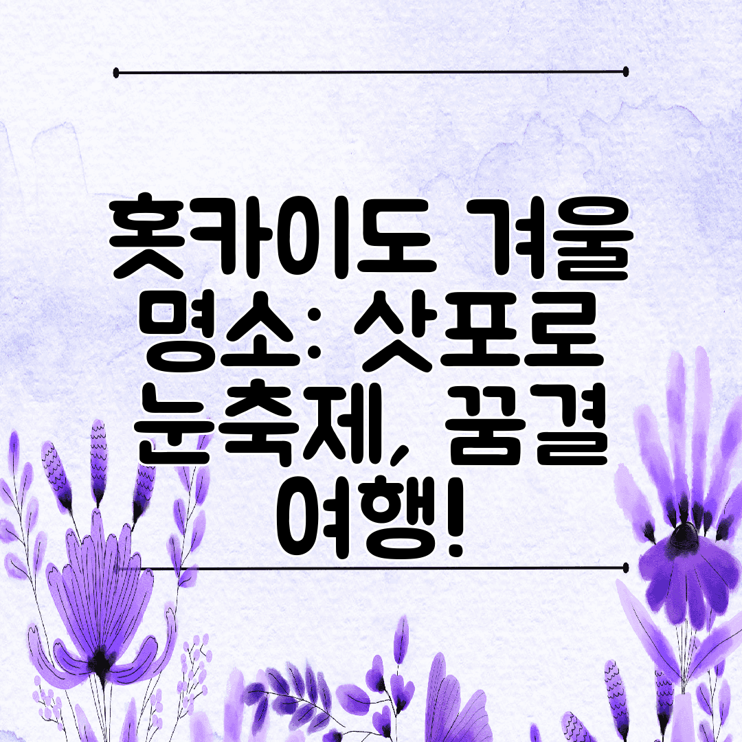 홋카이도 겨울 명소 삿포로 눈축제, 꿈결 여행!