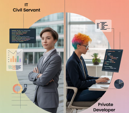 2026 IT Civil Servant Salary vs Private Developer Comparison Analysis Chart