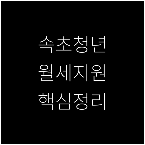 속초시 청년월세지원 자주 묻는 질문과..