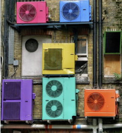 다양한 에어컨 실외기 사진