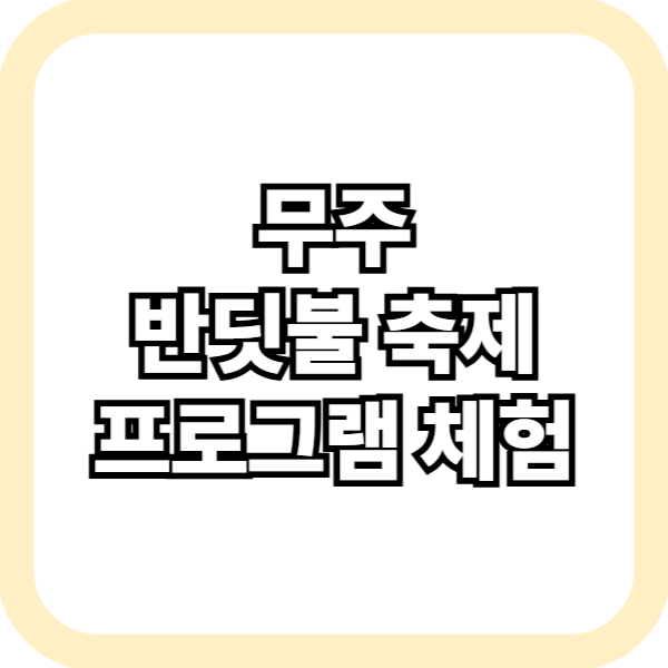 무주 반딧불축제 프로그램 체험