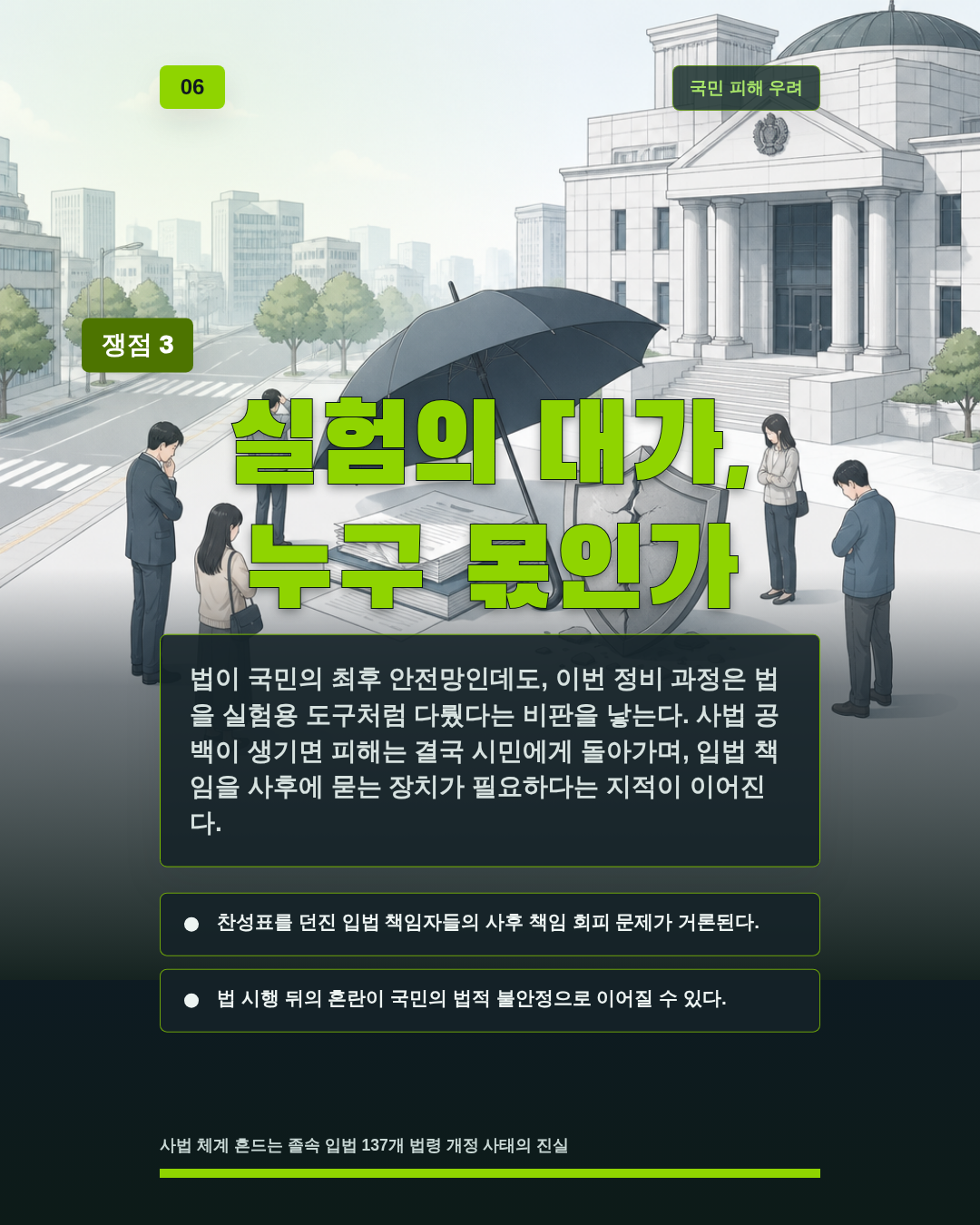 실험의 대가, 누구 몫인가