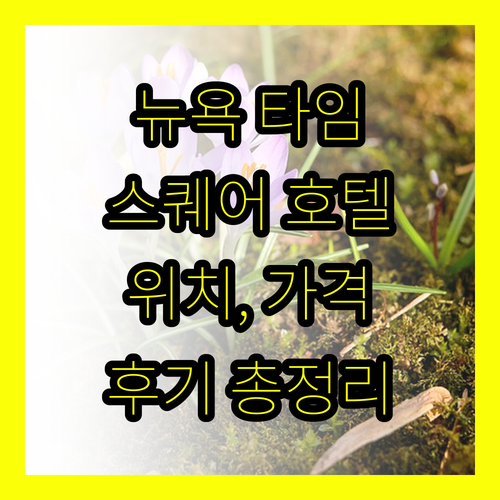 뉴욕 타임스퀘어 호텔 완벽 분석 위치