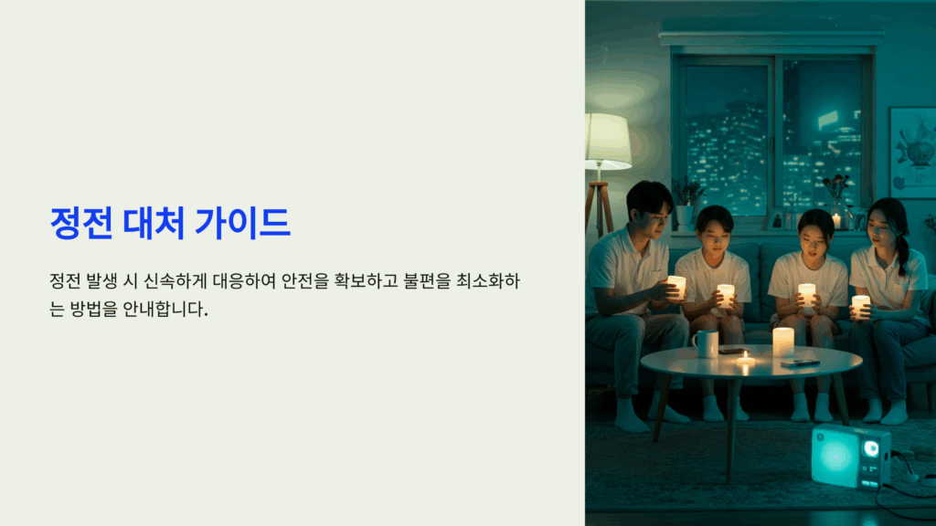 정전 발생시 대처 요령 3가지