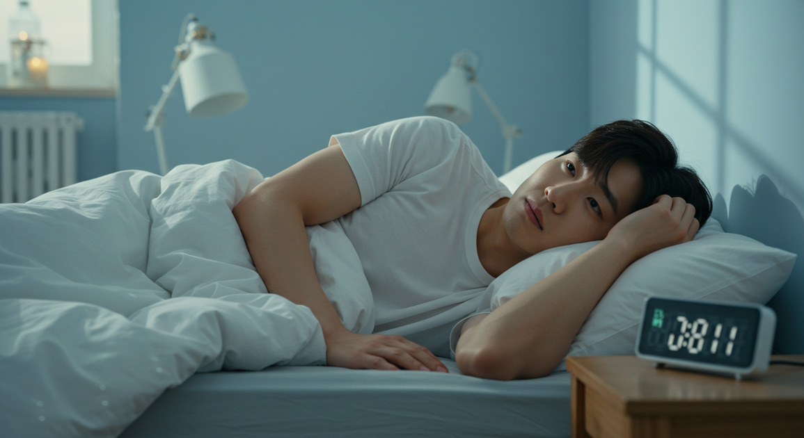 수면 부족으로 보이는 피곤한 남성 이미지