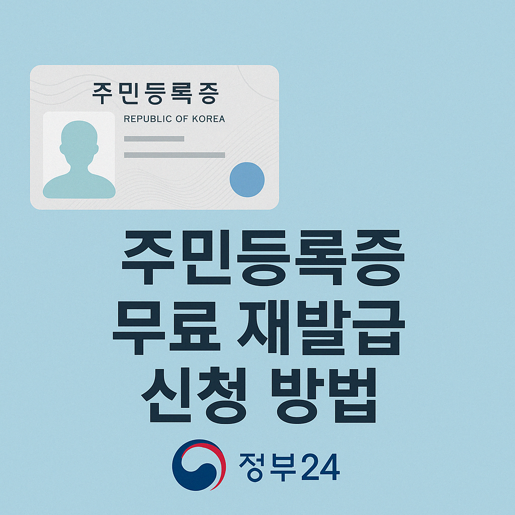 주민등록증 무료로 재발급 신청하는 방법