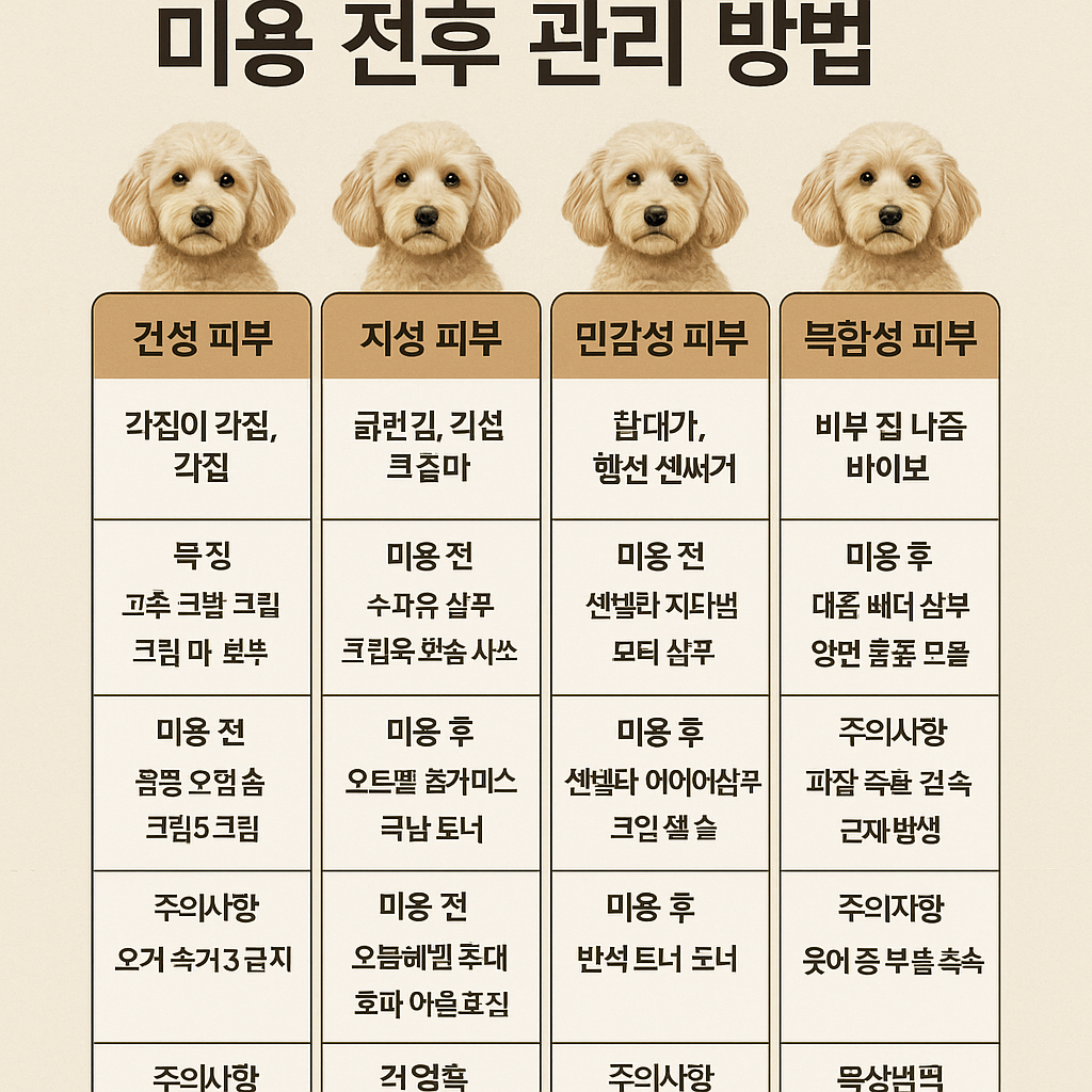 강아지 피부 타입별 미용 방법 사진