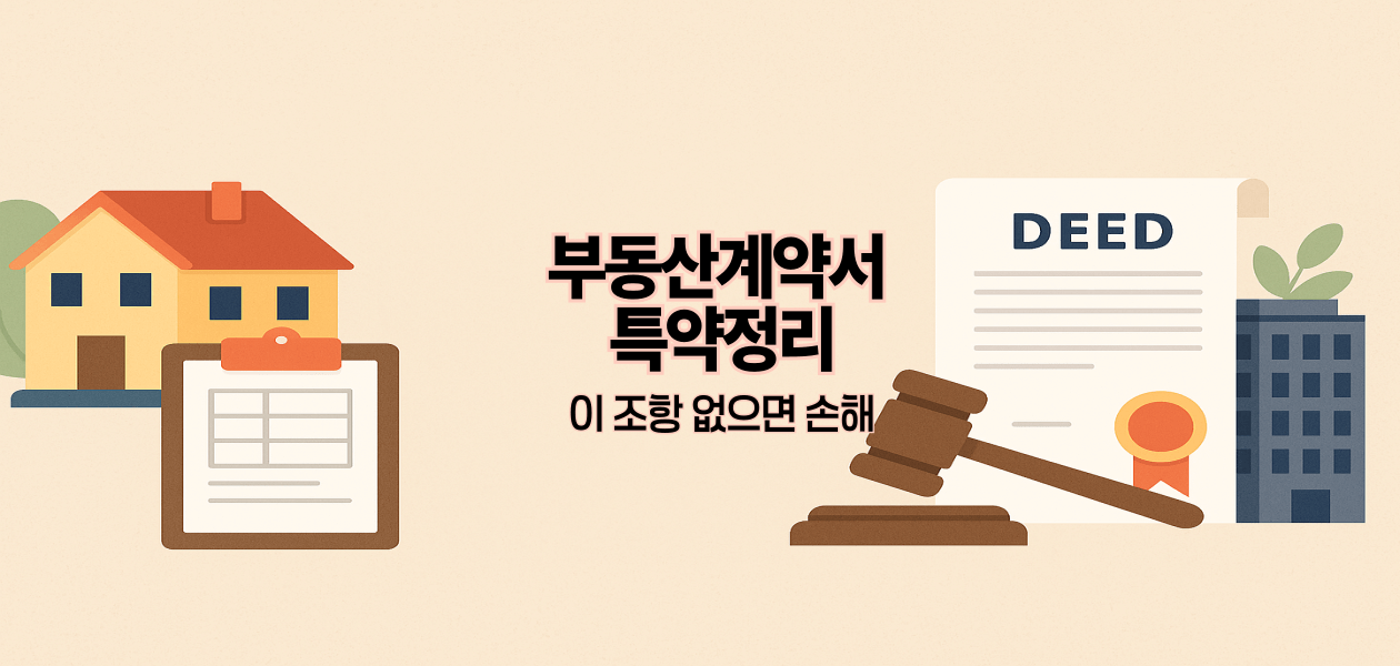 부동산계약서 특약정리｜이 조항 없으면 손해