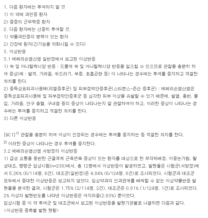 엑소닌CR서방정-복용-주의사항